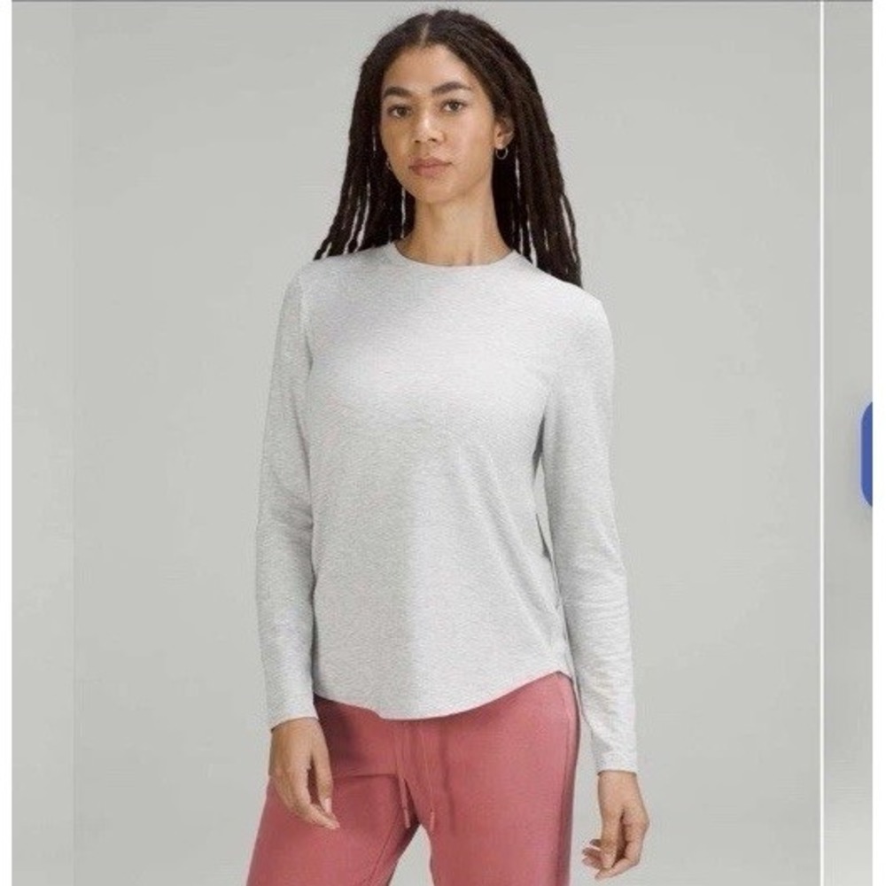 🍋EUC Lululemon Love Modal Fleece Long-Sleeve Shirt Ultra Grey 16 W3GO5S $68